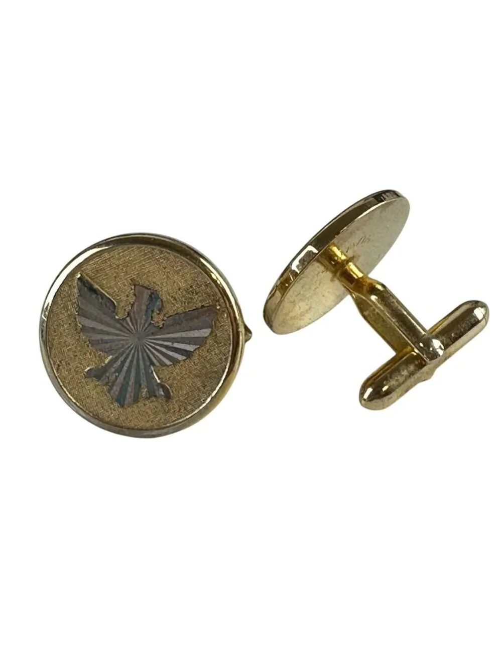 Swank Gold Tone Cuff Links with Eagle